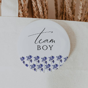 Kleurrijke Wildflower Gender Reveal Team Boy Ronde Button 5,7 Cm