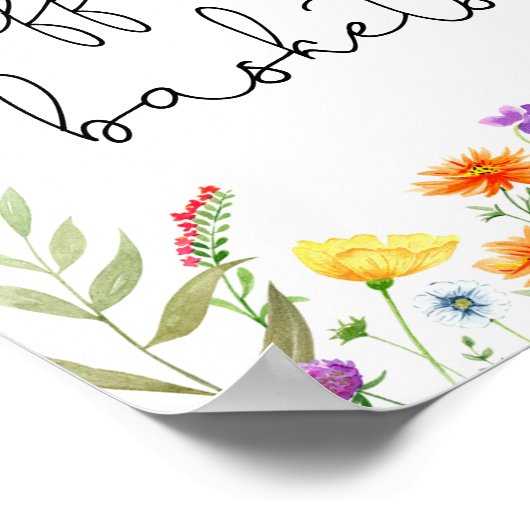 Kleurrijke Wildflower loterij manden teken Poster (Hoek)