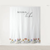 Kleurrijke Wildflower Mama als achtergrond Wandkleed (Voorkant)