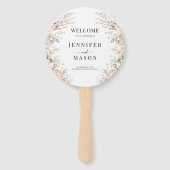 Kleurrijke Wildflower Meadow Flower Wedding Progra Handwaaier (Voorkant)