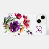 Kleurrijke Wildflower monogram Case-Mate iPhone Case (Achterkant (horizontaal))