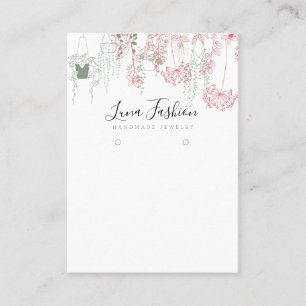 Kleurrijke Wildflower Oorbel Collectie Display Contactkaartje