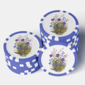 Kleurrijke   Wildflower Pokerchips (Opstapeling)