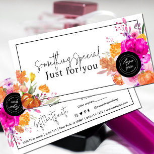 Kleurrijke Wildflower Pompoen Gift Certificaat