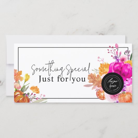 Kleurrijke Wildflower Pompoen Gift Certificaat (Voorkant)