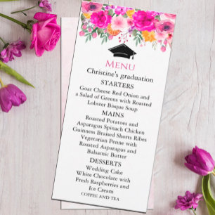 Kleurrijke Wildflower Spring Menu Afstuderen Kaart