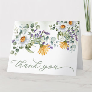 Kleurrijke Wildflower Summer Spring Wedding Gevouw Bedankkaart