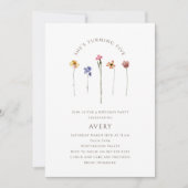 Kleurrijke Wildflower Vijfde Verjaardagsfeest Kaart (Voorkant)