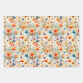 Kleurrijke Wildflower Waterverf Painted Pattern Inpakpapier Vel (Voorkant 2)