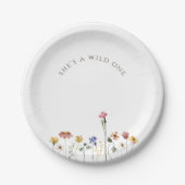 Kleurrijke Wildflower Wild One verjaardagsfeestje Papieren Bordje (Voorkant)