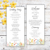 Kleurrijke Wildflowers Garden Wedding Menu