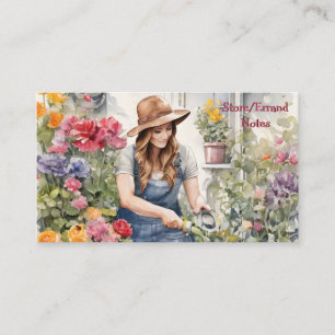 Kleurrijke Wildflowers Gardener Floral Merand Note Visitekaartje