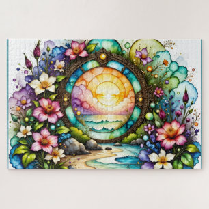 Kleurrijke Wildflowers Ocean Portal Legpuzzel