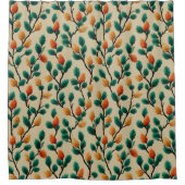 Kleurrijke Winter Pinecone Branches Douchegordijn (Voorkant)