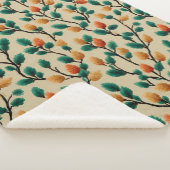 Kleurrijke Winter Pinecone Branches Sherpa Deken (3/4)