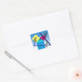 Kleurrijke Wiskunde Vierkante Sticker (Envelop)