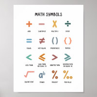 Kleurrijke wiskundesymbool educatieve kunst in min