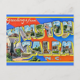Kleurrijke Wiston Salem NC Groeten Ansichtkaart Briefkaart