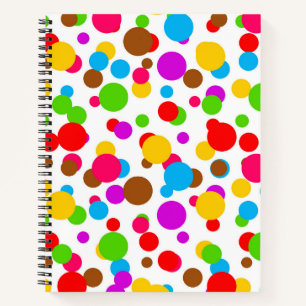 Kleurrijke witte achtergrond Polka Dots Notitieboek