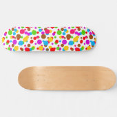 Kleurrijke witte achtergrond Polka Dots Skateboard (Horizontaal)