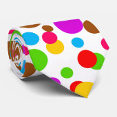Kleurrijke witte achtergrond Polka Dots Stropdas (Opgerold)