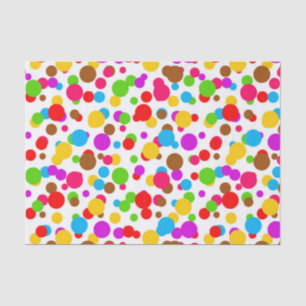 Kleurrijke witte achtergrond Polka Dots Tissuepapier