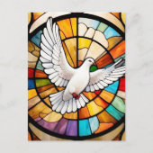 Kleurrijke witte duif Glas in lood Bird Briefkaart (Voorkant)