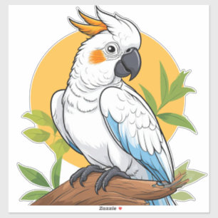 Kleurrijke Witte Kaketoe Sticker