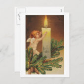 Kleurrijke  witte kerstagel kaart (Voorkant / Achterkant)