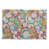  kleurrijke witte paisleypatronen kussensloop (Achterkant-Links)