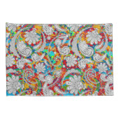  kleurrijke witte paisleypatronen kussensloop (Achterkant-Rechts)