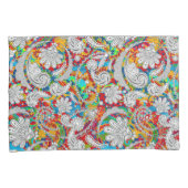  kleurrijke witte paisleypatronen kussensloop (Voorkant-Rechts)