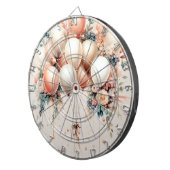 Kleurrijke Witte Perzik Bloemen Ballonnen Elegant  Dartbord (Voorkant Rechts)