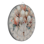 Kleurrijke Witte Perzik Bloemen Ballonnen Elegant  Dartbord (Voorkant Links)