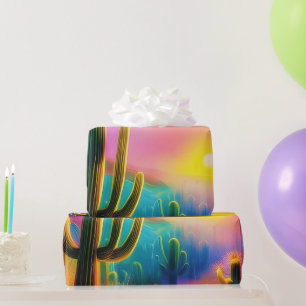 Kleurrijke woestijn zonsondergang cadeaupapier