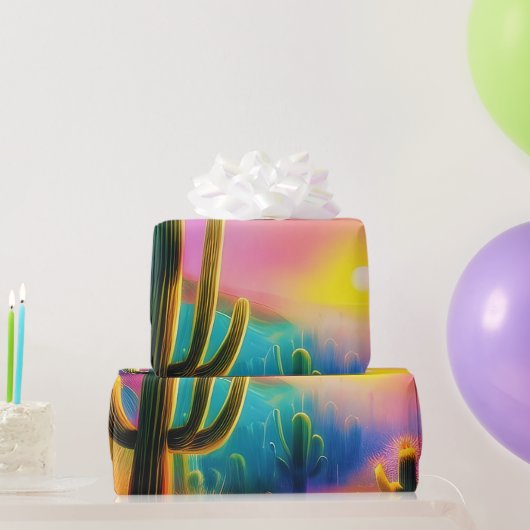 Kleurrijke woestijn zonsondergang cadeaupapier (Feestgeschenken)