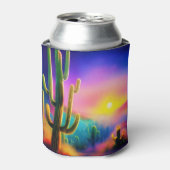 Kleurrijke woestijnzonsondergang blikjeskoeler (Blikje Voorkant)
