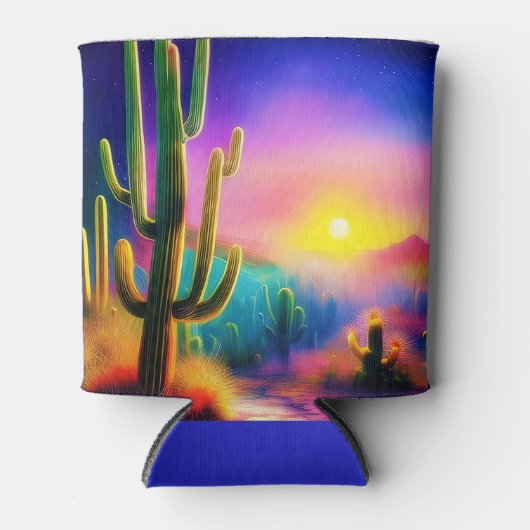 Kleurrijke woestijnzonsondergang blikjeskoeler (Voorkant)