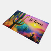 Kleurrijke woestijnzonsondergang deurmat (Schuin)