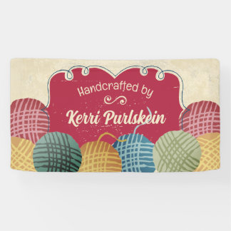 Kleurrijke wolballen brei ambacht show stand spandoek