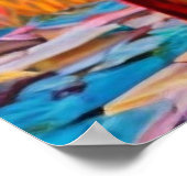 Kleurrijke wolf abstracte schildering hut kunst poster (Hoek)