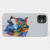 Kleurrijke wolf  Case-Mate iPhone case (Achterkant (horizontaal))