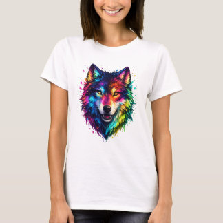 Kleurrijke Wolf T-shirt