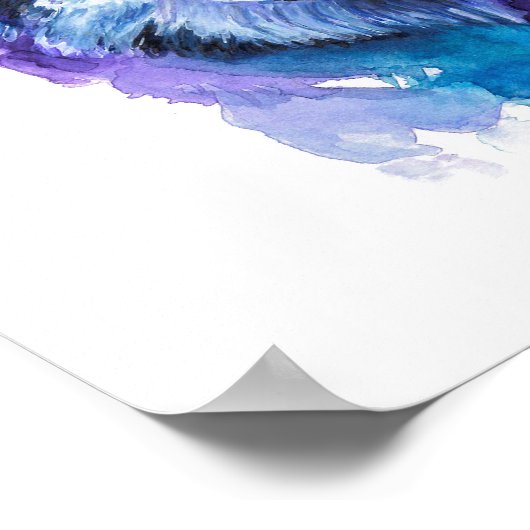 Kleurrijke Wolf Waterverf Art - Spirit Animal Art Poster (Hoek)