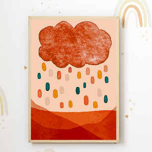 Kleurrijke wolk kinderkamer poster Mooie babykamer