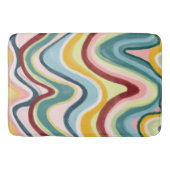 Kleurrijke wollen en vun golven stripes badmat (Voorkant)