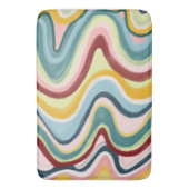 Kleurrijke wollen en vun golven stripes badmat (Voorkant Verticaal)