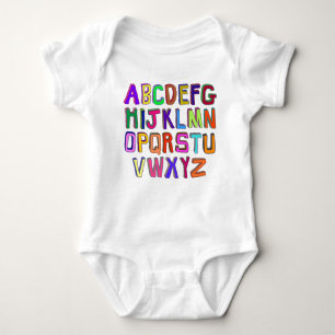 Kleurrijke Wonky alfabet letters Romper