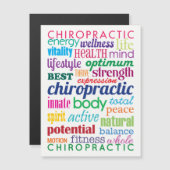 Kleurrijke woord collage chiropractische magneet (Voorkant / Achterkant)