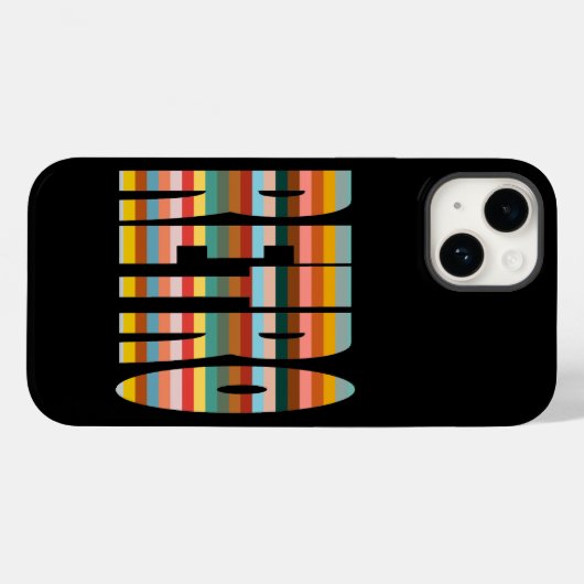 Kleurrijke Word Stripes van Retro Case-Mate iPhone Case (Achterkant (horizontaal))